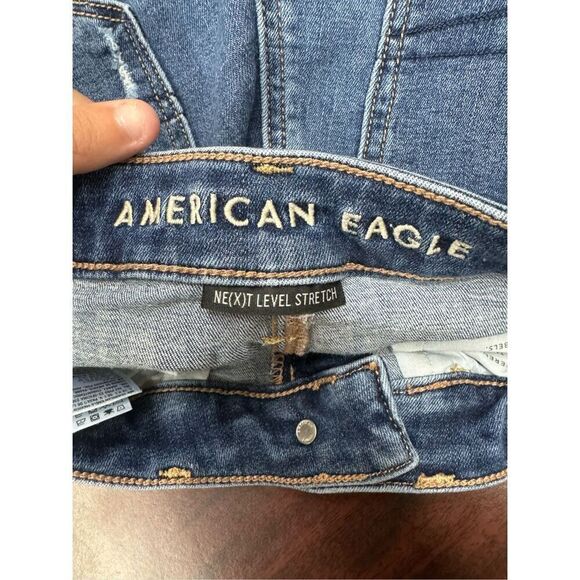 American Eagle Super Hi-Rise Distressed Jeggings Denim Jeans Size 00 - Picture 6 of 8
